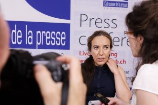 Stella Moris-Assange a plaidé pour son mari lundi au "Club suisse de la presse" à Genève.